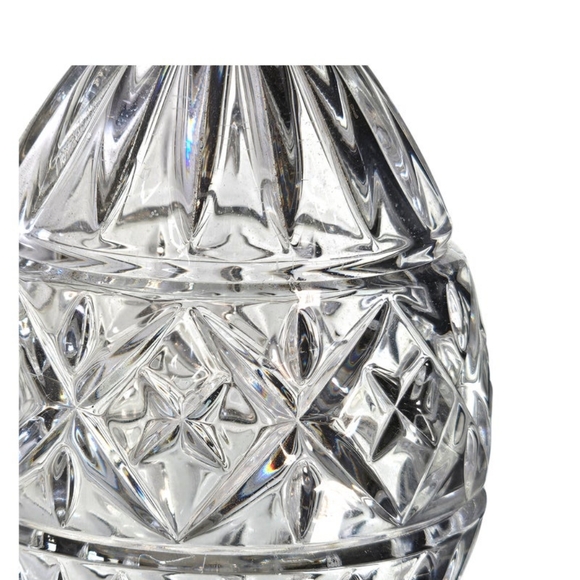 Bohemian Czech Large Clear Crystal Egg Paper Weight - Picture 4 of 6